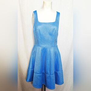 Mystic Light Sky Blue Fit & Flare A-Line Square Neck Dress Size M